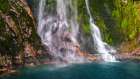 Stirling Falls, Milford Sound, Fiordland National Park, South Island, New Zealand Art Print